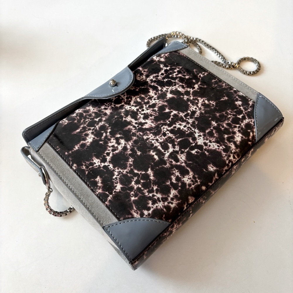 CARVEN vintage suede and patent leather handbag